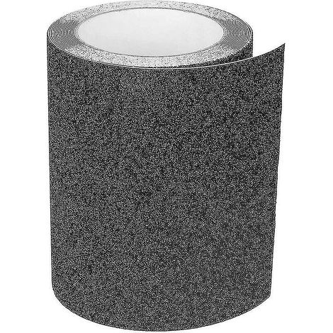 Ruban adhésif antidérapant pour escaliers, résistant à l'abrasion, pour une sécurité optimale, idéal pour les escabeaux, usage intérieur et extérieur, haute adhérence, 15 cm x 5 m, noir (1/5)