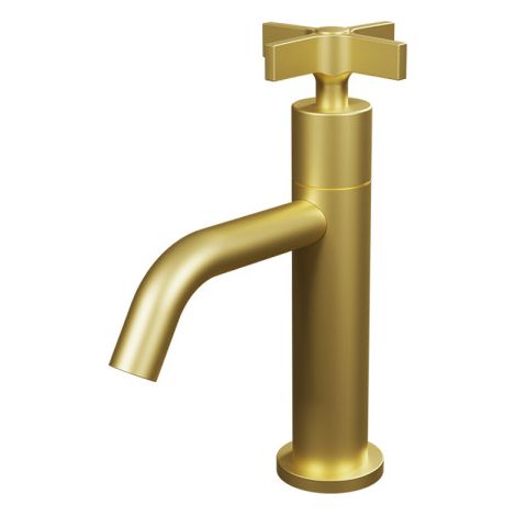 Robinet lave-mains Or Brossé Cross Road - CRISTINA ONDYNA CR23096P (1/2)