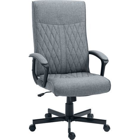 Chaise de bureau avec dossier haut, hauteur et inclinaison réglables, 65 x 72 x 102-112,5 cm, gris foncé (1/5)