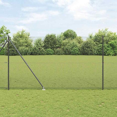 Zaunpfosten Grau 25 x 1,5 m (12 x 12 mm Netz) Stahl