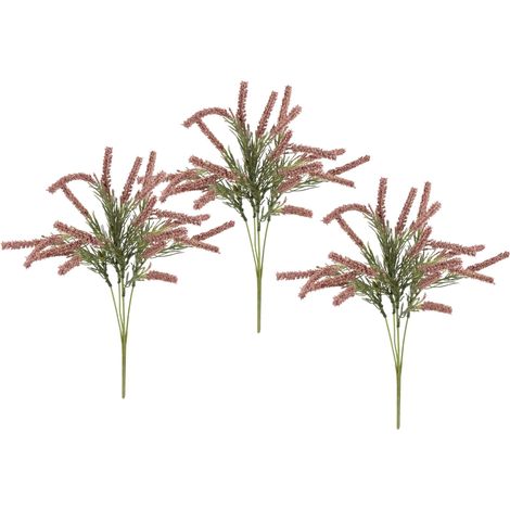 Lot de 3 brindilles artificielles de bruyère 35 cm - Branche décorative comme Bouquet - Décoration de Table - Plante d'automne - Bouquet Floral (1/3)