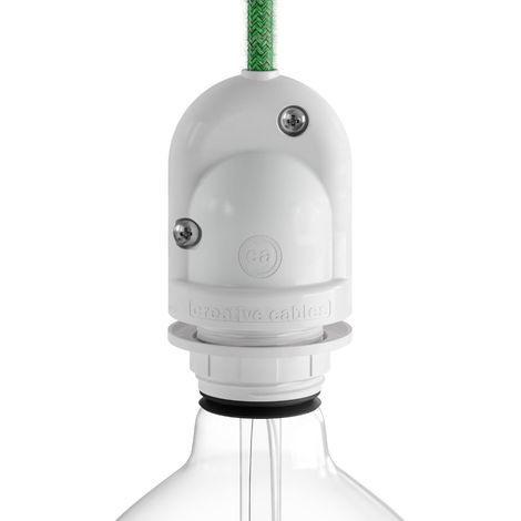 Außenlampenfassung E27 Weiß IP65 (schrumpfbar)