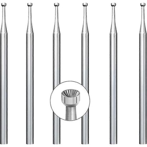 Ecleanfy - Lot de 6 fraises à cuvette rondes de 1,6 mm - Embouts arrondisseurs de filetage à queue de 3/32 pouce - Outils de coupe pour bijoux et pierres précieuses - Parfait (1/5)
