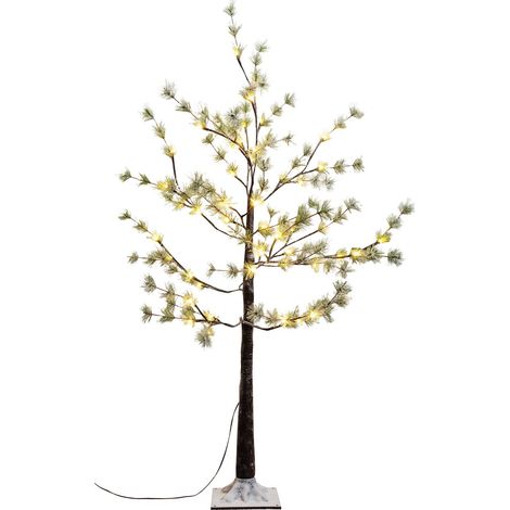 Baum MagicHome Weihnachten, Kiefer, 48 LED warmweiß, einfache Beleuchtung, verschneit, 120 cm (1/2)