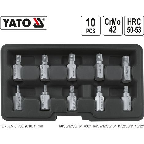 10 Tlg. Schraubenlöser Linksausdreher Vielzahn-Schraubenausdreher-Set Torx Satz (1/4)