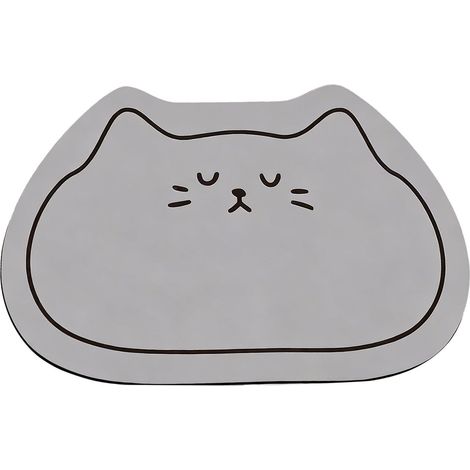 Alfombrilla de tierra de diatomeas con un bonito estampado de gatos, ideal para bebederos de gatos/perros, superabsorbente, antideslizante, de secado rápido, perfecta para mascotas pequeñas en baños/c (1/5)