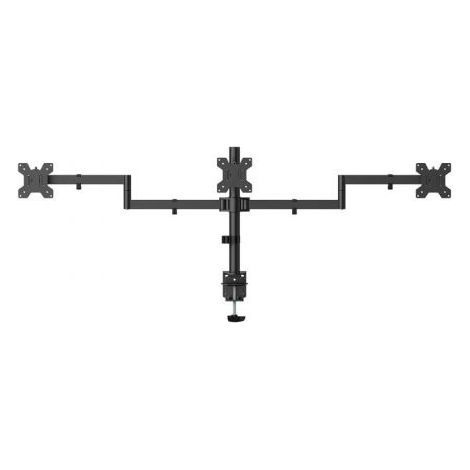AISENS - SOPORTE DE MESA ECO GIRATORIO E INCLINABLE PARA 3 MONITORES 10KG (3 PIVOTES, 2 BRAZOS) DE 13-27, NEGRO (1/2)