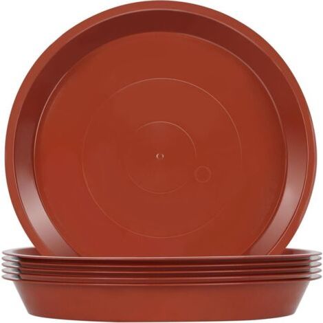 BUNTHAUS Lot de 6 Soucoupes pour Plantes, Soucoupes pour Pots de Fleurs pour Plantes, Plateaux de Planteur pour Intérieur, Extérieur, Jardin - 23cm/Rouge (1/4)