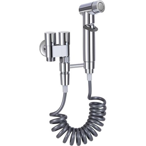 Kit de rociador de bidé para inodoro, rociador de bidé portátil de acero inoxidable con manguera de ABS para higiene personal diaria y lavado de mascotas. (1/5)