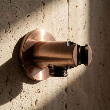 PaulGurkes Colonne murale avec support de douche en cuivre antique Nostalgie Bronze Rouge