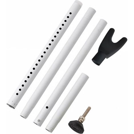 Barre De Sécurité Pour Porte Coulissante - Réglable 48 À 132 Cm - Pour Portes Battantes Et Coulissantes - En Fer Robuste - Blanc - 1 Pièce (1/4)