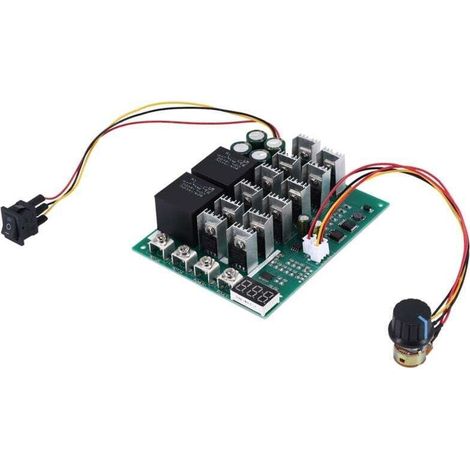 Contrôleur de Vitesse Moteur PWM DC 10-55V 100A avec Télécommande Affichage LED et Fonction Inverse (1/4)