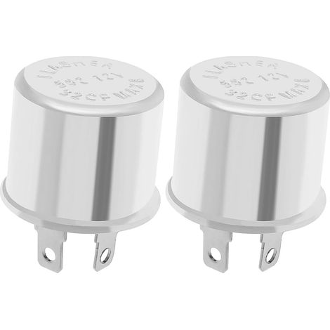 Lot de 2 Relais Clignotants à 2 Broches 12 V 15 A 100 W pour la Fixation des Clignotants de Voitures, Motos, fourgonnettes, camions Plus Anciens (1/5)
