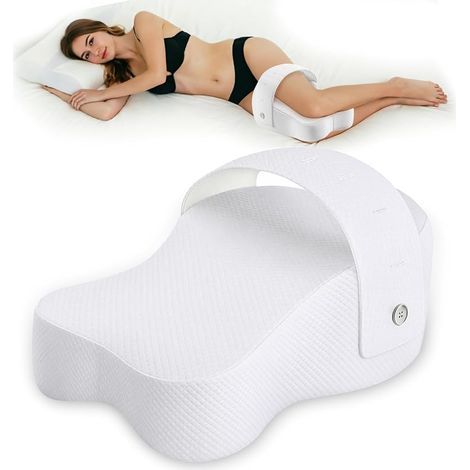 Ergonomisches Kniekissen aus Memory-Schaum, Hüft- und Beinstützkissen  Beinkissen für Seitenschläfer, optimale Unterstützung für Hüfte und Knie, atmungsaktiver und waschbarer Bezug, Weiß (1/5)