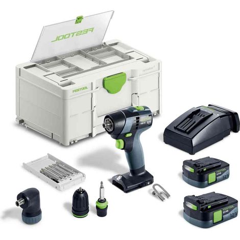 Taladro atornillador a batería TXS 12 2,5 - FESTOOL - con 2 baterías 12V 2,5Ah - accesorios - Systainer - 576874 (1/10)