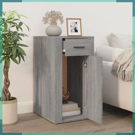 816798 Armoire de bureau Sonoma gris 40x49x75 cm Bois d'ingénierie (1/5)