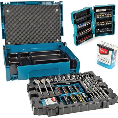 Makita – Coffret multi-outils 66 pièces – B43044 – Embouts pour vissage rapide – Forets à métaux et mèches à bois – Coffret MakPac (1/3)