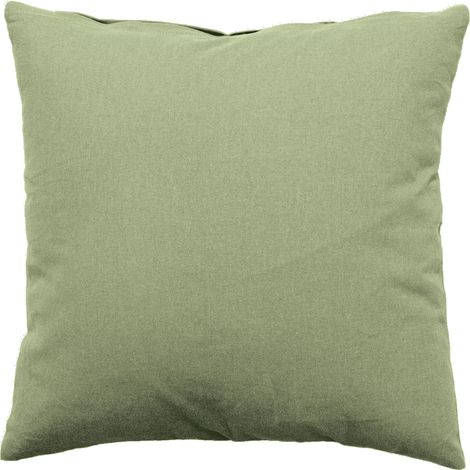 Coussin déhoussable uni en coton Vert Olive 60x60 cm