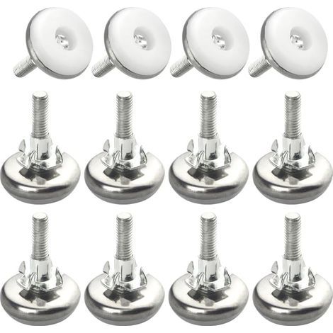 12 Pièces M6 Pied de Meuble Reglable Pieds de Nivellement pour Chaise de Table Pieds de Meubles à visser (28×38cm) (1/5)