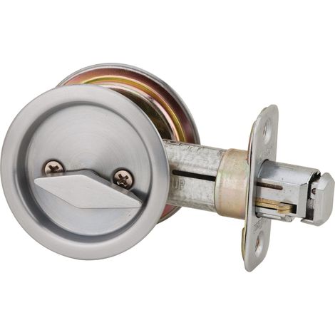 Verrou de porte rond pour lit ou salle de bain Chromé satiné 335 (1/3)