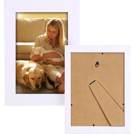 Marco de fotos, Tamaño XL, Adecuado para fotos de 21 x 29,7 cm, Marco de fotos de madera, Marco de fotos de madera, Marco de fotos DIY (1/5)
