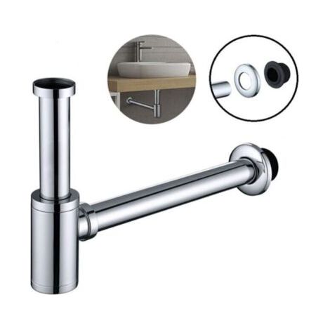 Siphon de Lavabo en Acier Inox Siphon pour vasque et lavabo hauteur réglable Set de Siphon G1-1-4" (1/3)