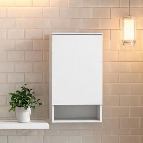 Meuble mural de rangement avec portes blanc 40 x 27 x 77 cm (1/5)