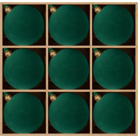 Set di 9 Palline di Natale Verdi Floccate Decorazioni Natalizie 8 (1/5)