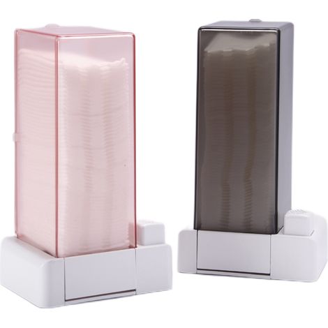 Distributeur automatique de cotons démaquillants à pression, distributeur de cotons cosmétiques, organisateur de cotons. (1/5)