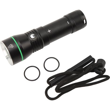 Lampe torche de plongée haute luminosité, étanche à 110 mètres (IPX8), 3 modes d'éclairage (1/5)