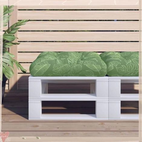 360919 Coussin de palette à motif de feuilles 58x58x10 cm tissu oxford (1/5)