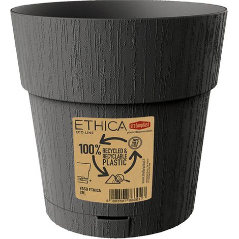 Vaso Tondo X H.15 Grafite Stefanplast Ethica Ø 15