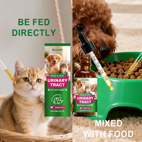Gentle formula, chicken flavor, cat and dog body care drops for comfort and care -- 60ml (1/5)
