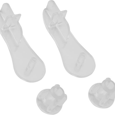 Embouts de rail inférieur pour stores vénitiens, ensemble de stores zébrés, bouchon à bouton, joint en plastique, pièces de réparation pour rails de rideaux (1/5)