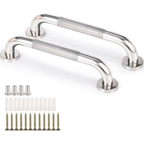 Set mit 2 Haltegriffen aus Edelstahl 304 für Badezimmer, 33 cm, mit rutschfestem Griff, für Badewanne, Toilette, Badezimmer, Treppengeländer (1/4)