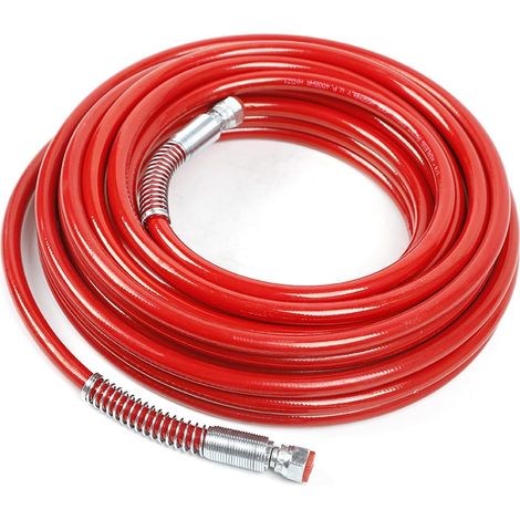 Manguera de pulverización de pintura airless 15 1/4", 3300 PSI, manguera de pulverización de pintura de repuesto de fibra para limpiadora de alta presión (roja) (1/5)