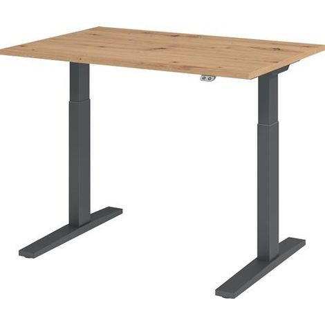 Schreibtisch Teda-P H700-1200xB1200xT800mm Asteichedekor Gestell graphit (1/2)