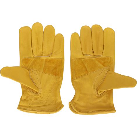 Gants de jardinage en cuir de vache, résistants à l'usure, doigts pleins, pour vélo et extérieur (1/5)