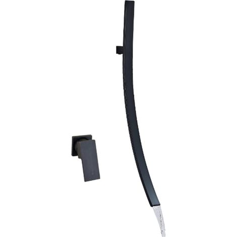 Matte Noir Salle de Bains Bassin Robinet Robinet Salle de Bain Salle de Bains Tapez Un Seul Levier d'eau Chaude et froidure Robinet Mural de lavabo Mural(Matte Black A) (1/5)