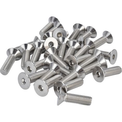 30 vis à six pans creux M10, 10 mm, en acier inoxydable A2, tête fraisée hexagonale, pour fixations industrielles M10x35 (1/5)