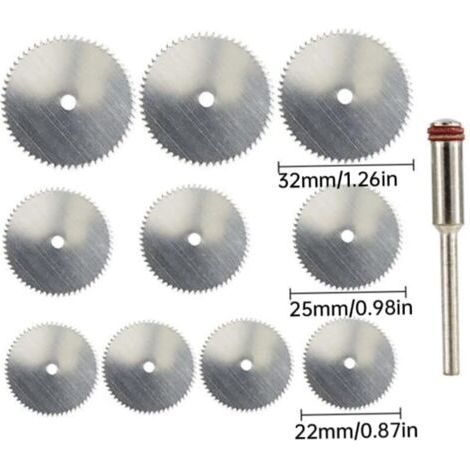 Disque de scie circulaire Set En acier inoxydable Mini Scie Disc Foret de la scie Tool rotatif Tool Rotary Perceuse rotative Bit 11pcs Cisea (1/4)
