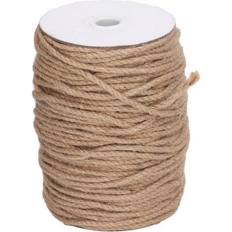 Corde à 3 brins de 4MM, 100m, décoration naturelle, ficelle de chanvre et de Jute pour les œuvres d'art, la décoration de jardinage et l'artisanat de bricolage (1/5)