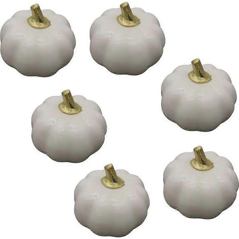 Lot de 6 citrouilles blanches artificielles en mousse réalistes pour la décoration intérieure (1/5)