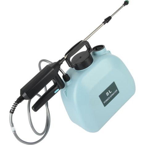 Pulvérisateur électrique 8L, poignée antidérapante, batterie 2000mAh rechargeable, avec sangle d'épaule pour usage domestique bleu (1/5)