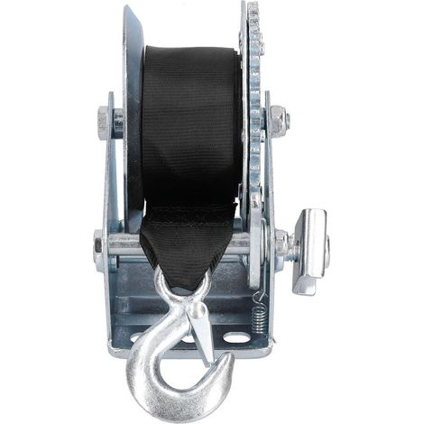 Treuil robuste de 1200lbs avec sangle de 8M, treuil d'engrenage de cable à manivelle pour remorque de bateau (1/5)