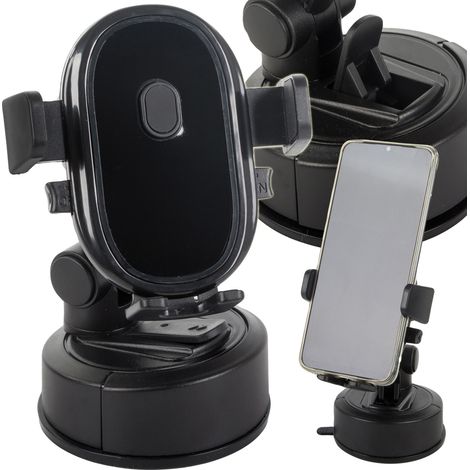 Support de téléphone portable pour voiture avec ventouse pour pare-brise ou tableau de bord