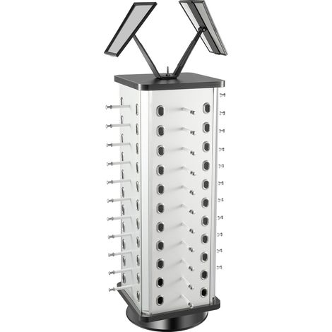 Support à lunettes rotatif avec miroir, capacité 44 paires, rotation 360°, présentoir pour magasin d'optique et maison, hauteur 86 cm (1/5)