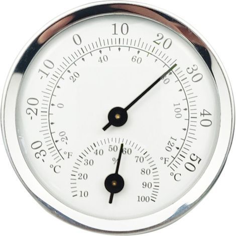 Thermomètre-hygromètre analogique blanc pur d'intérieur, indicateur d'humidité et de température (1/4)