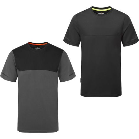 Portwest EV4 Leichtes Arbeits-T-Shirt Kurzarm - M - Schwarze (1/5)