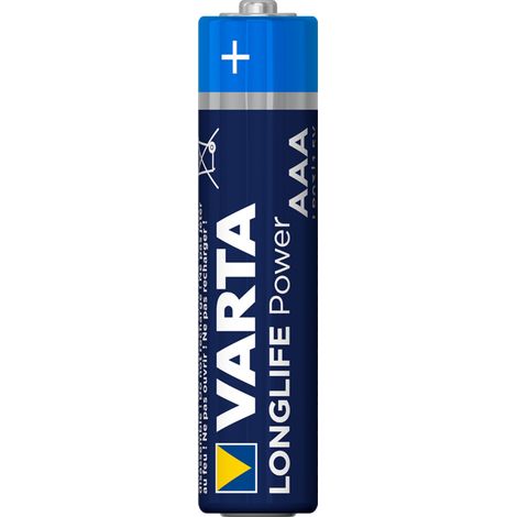 Pile VARTA Alkaline, Micro, AAA, LR03, 1,5V, Longlife Power, 10 pièces